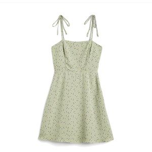 Floral green mini dress